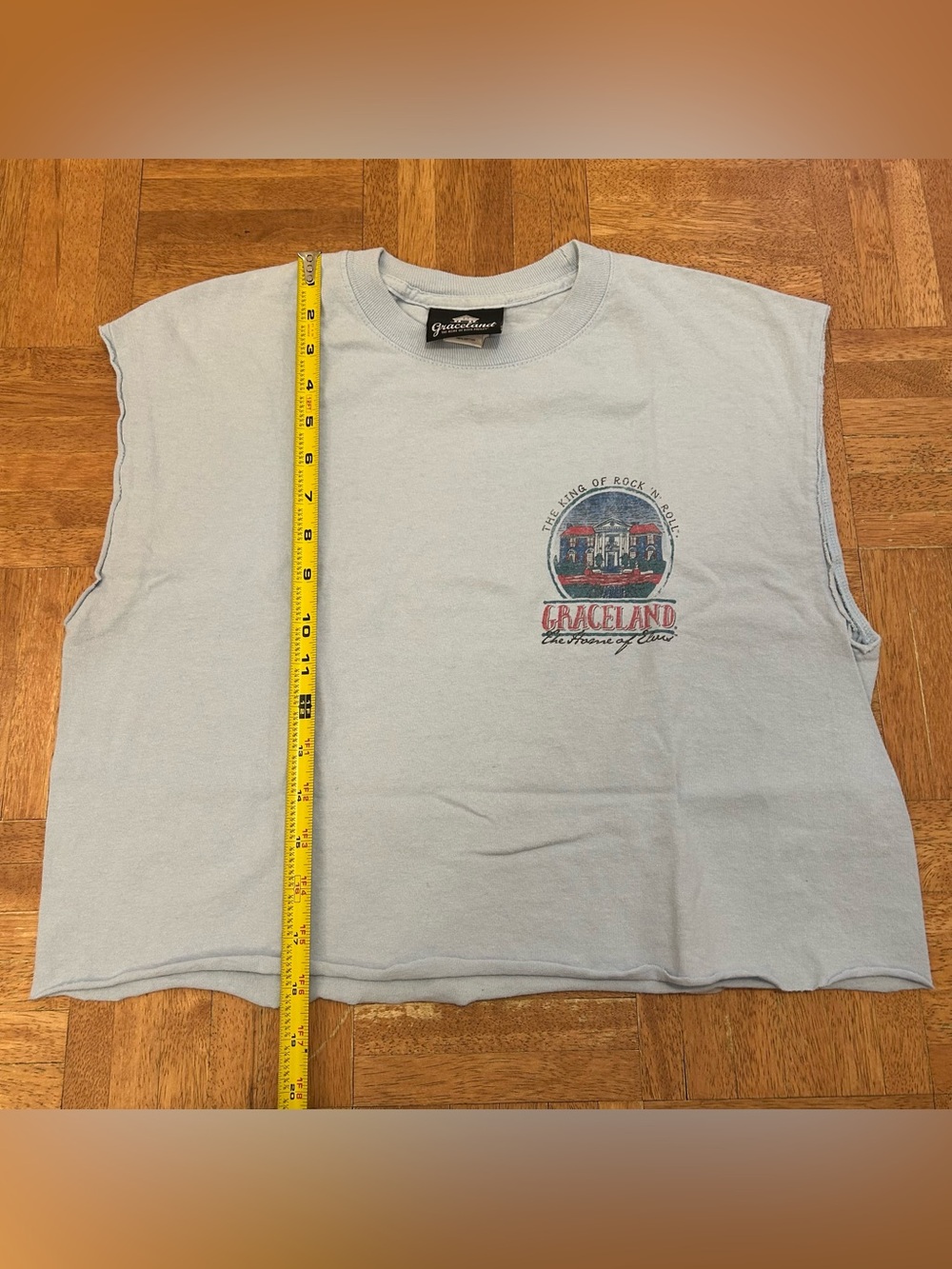 Graceland The Home of Elvis "King of Rock 'n' Roll" Sleeveless Blue Shirt Medium
